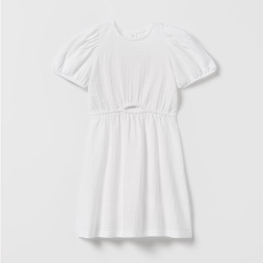Zara white textured cut out dress 7